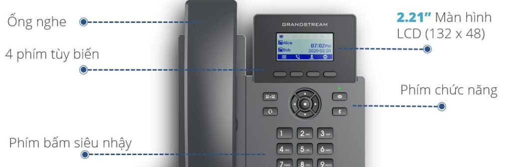 IP Grandstream GRP2601 nổi bật với thiết kế sang trọng