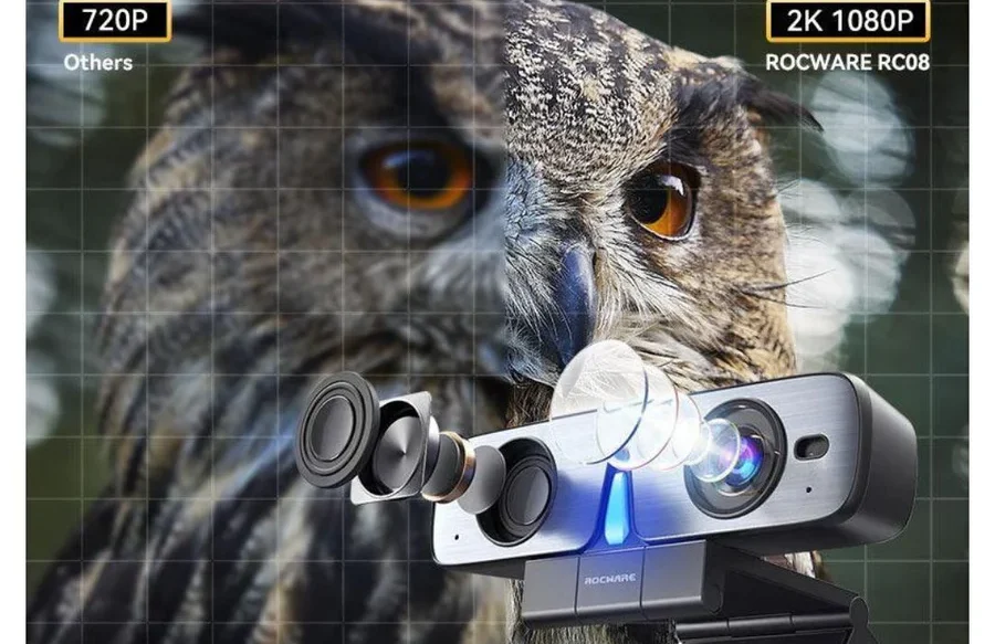 Webcam RocWare RC08P cung cấp độ phân giải 1080P@30fps